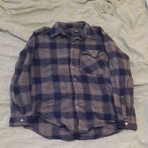 National Outfitters Plaid Blue And Grey Button Up Shirt